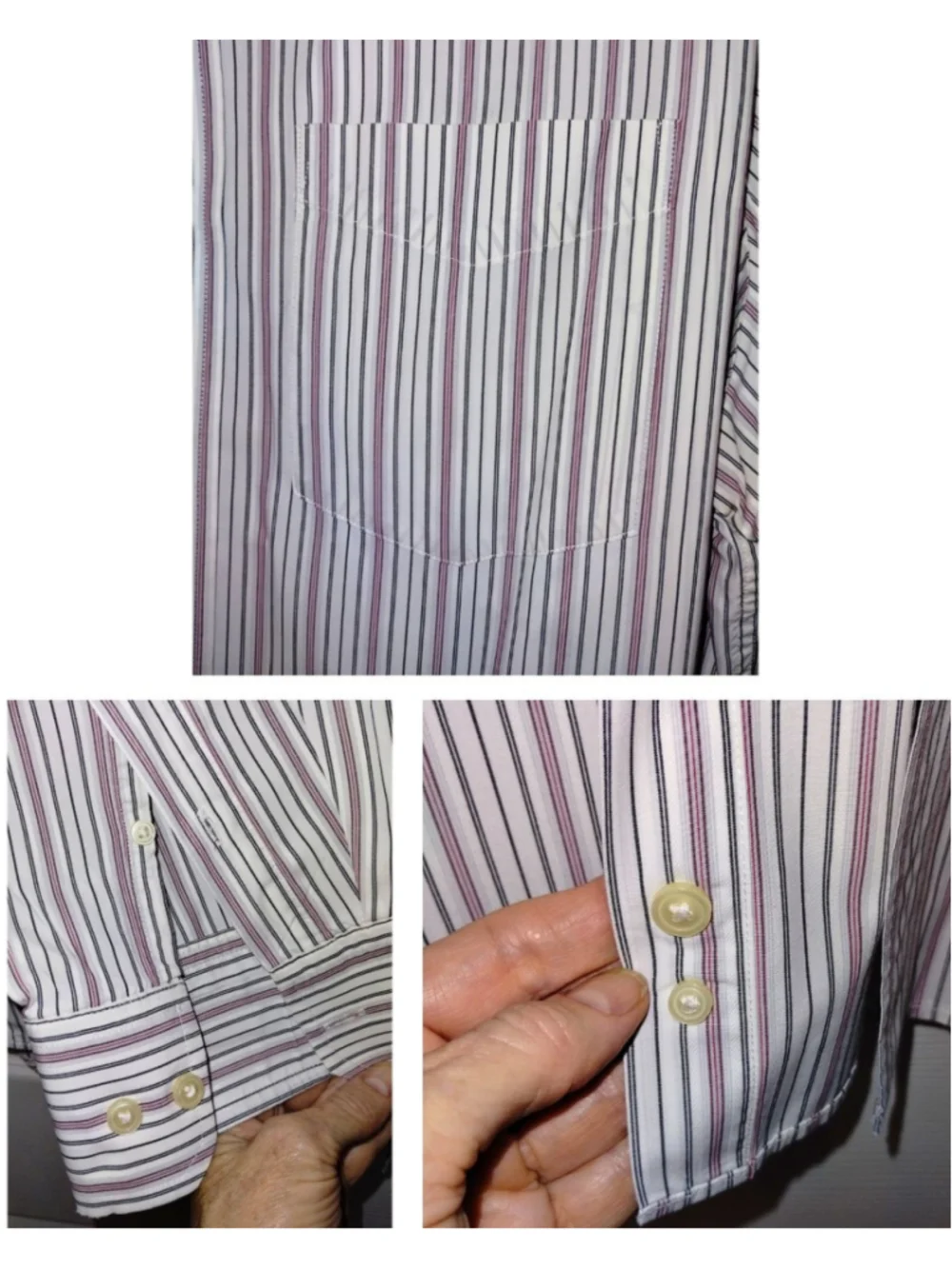 Men's Banana Republic Casual Button Down Striped Shirt (XL 17-17.5)